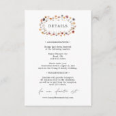 Kleurrijke bloemige huwelijksdetails bijgevoegde k informatiekaartje (Voorkant)