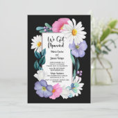 Kleurrijke bloemige huwelijksreceptie kaart (Staand voorkant)