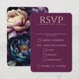 Kleurrijke Bloemige Keuzes voor Eten RSVP Kaartje