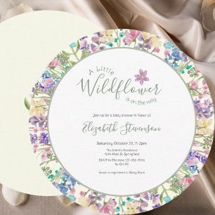 Kleurrijke Bloemige Kleine Wilde Bloem Baby Shower Kaart