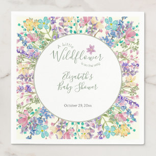 Kleurrijke Bloemige Kleine Wilde Bloem Baby Shower Servet