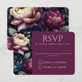 Kleurrijke Bloemige Kleur RSVP Kaartje