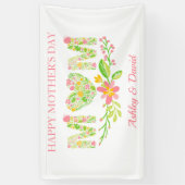 Kleurrijke bloemige letters spandoek (Verticaal)