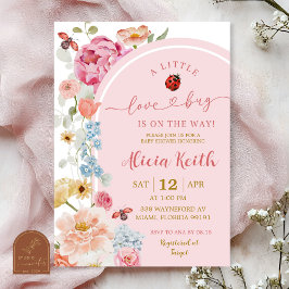 Kleurrijke bloemige Liefdeskever Baby Shower Uitno Kaart