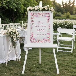 Kleurrijke bloemige magnolia bevroren trouwontvang acryl bord