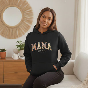 Kleurrijke Bloemige Mama Varsity Moderne Vrouwelij T-shirt