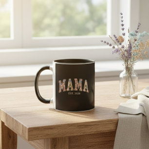 Kleurrijke Bloemige Mama Varsity Moederschap Kunst Mok