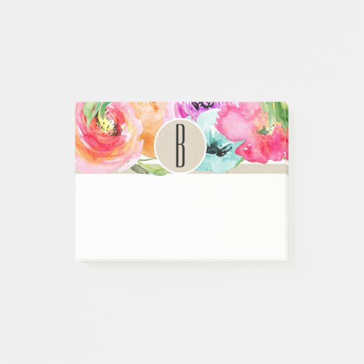 Kleurrijke Bloemige Moderne Rustieke Botanische Kr Post-it® Notes (Voorkant)