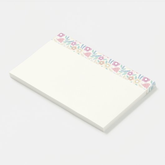 Kleurrijke bloemige notities ontwerp post-it® notes (Schuin)