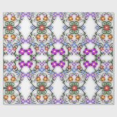 Kleurrijke bloemige Ornamenten Cadeaupapier (Vlak)