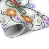 Kleurrijke bloemige Ornamenten Cadeaupapier (Rol Hoek)