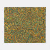 Kleurrijke  bloemige Paisley Collage Fleece Deken (Voorkant (Horizontaal))