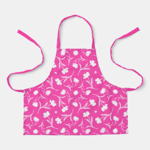 Kleurrijke Bloemige Patronen Paars Roze Cute Meisj Schort
