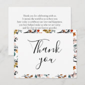 Kleurrijke Bloemige Platte Bedankkaart (Voorkant / Achterkant)