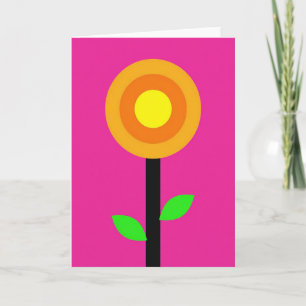 Kleurrijke bloemige Pop Art kaart