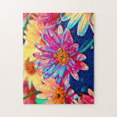 Kleurrijke Bloemige Prisma Legpuzzel (Verticaal)