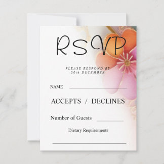 Kleurrijke Bloemige RSVP Kaart