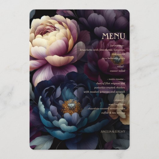 Kleurrijke Bloemige Stemming Menu (Voorkant)