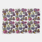 Kleurrijke bloemige suikerschedels Mexicaans Theedoek (Horizontaal)