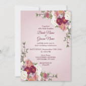 Kleurrijke bloemige trouw uitnodiging (Voorkant)