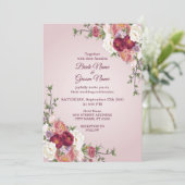 Kleurrijke bloemige trouwkaart kaart (Staand voorkant)