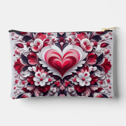 Kleurrijke, bloemige Valentijnsdag hart Etui (Achterkant)