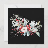 Kleurrijke Bloemige Vierkante Open Huis Waterverf  Kaart (Achterkant)