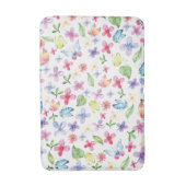 Kleurrijke bloemige vlinder waterverf badmat (Voorkant Verticaal)