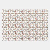 kleurrijke bloemige vogelpatroon kerst inpakpapier vel (Voorkant 3)