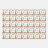 kleurrijke bloemige vogelpatroon kerst inpakpapier vel (Voorkant 2)