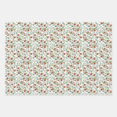 kleurrijke bloemige vogelpatroon kerst inpakpapier vel (Voorkant)
