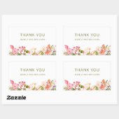 Kleurrijke bloemillustratie Aangepaste dank je wel Rechthoekige Sticker (Vel)