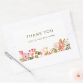 Kleurrijke bloemillustratie Aangepaste dank je wel Rechthoekige Sticker (Envelop)