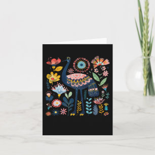 Kleurrijke bloemillustratie met een grillige kaart