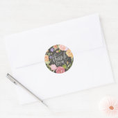 Kleurrijke bloemkrans dank u Sticker (Envelop)