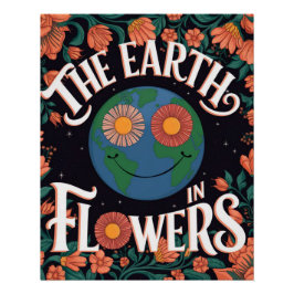 Kleurrijke bloemkunst inspirerende tekst perfect poster