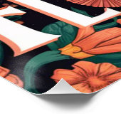 Kleurrijke bloemkunst inspirerende tekst perfect poster (Hoek)