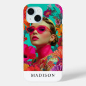 Kleurrijke bloemkunst-Vrouw Case-Mate iPhone Case (Achterkant)