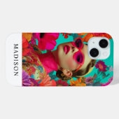 Kleurrijke bloemkunst-Vrouw Case-Mate iPhone Case (Achterkant (horizontaal))