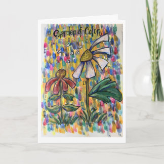 Kleurrijke bloemkunst Wenskaart Kaart