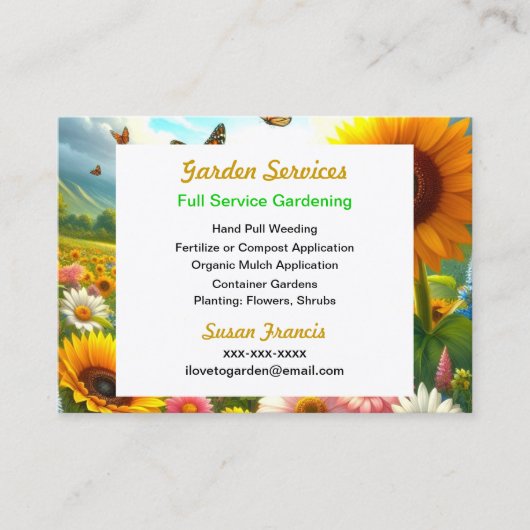 Kleurrijke bloemmotieven  visitekaartje (Voorkant)