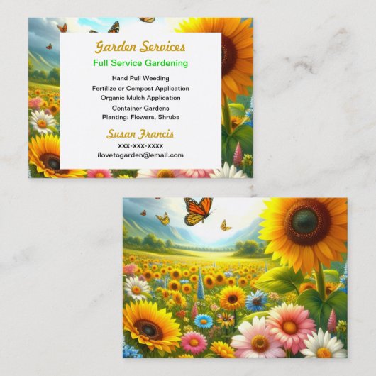 Kleurrijke bloemmotieven  visitekaartje (Voorkant / Achterkant)