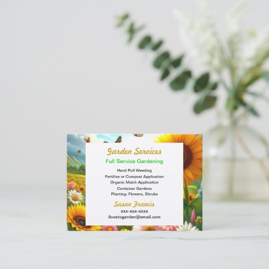 Kleurrijke bloemmotieven  visitekaartje (Staand voorkant)