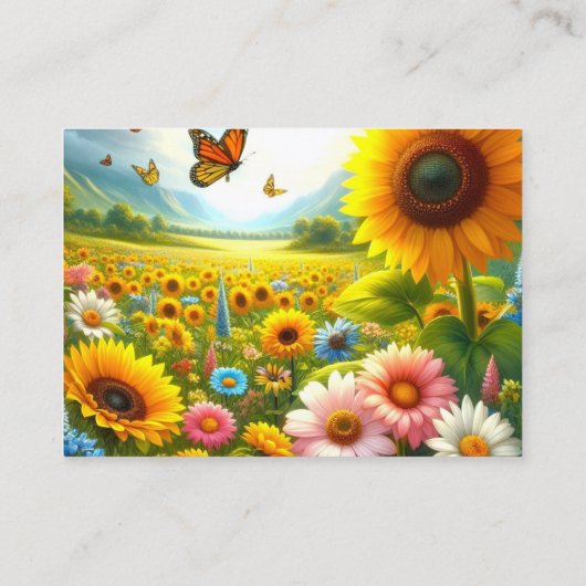 Kleurrijke bloemmotieven  visitekaartje (Achterkant)