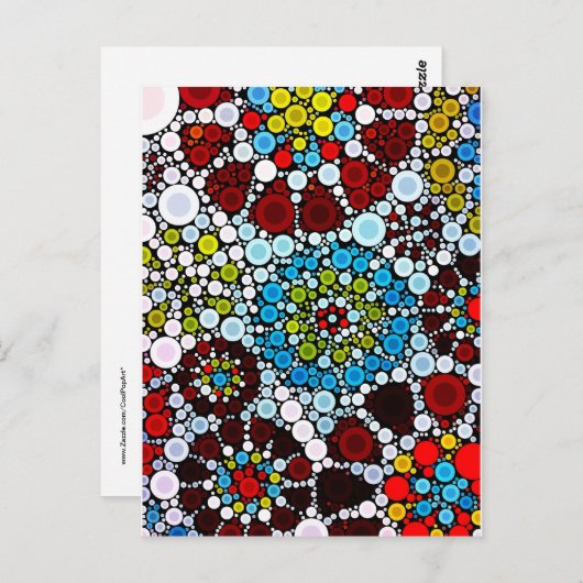 Kleurrijke bloemmozaïekcirkels - ontwerp briefkaart (Voorkant / Achterkant)