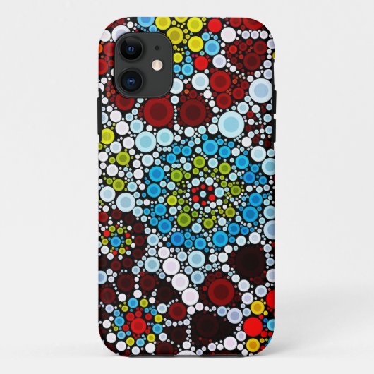 Kleurrijke bloemmozaïekcirkels - ontwerp Case-Mate iPhone case (Achterkant)