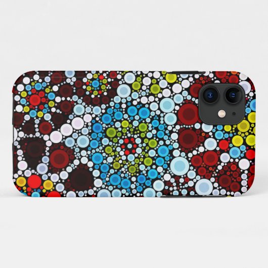 Kleurrijke bloemmozaïekcirkels - ontwerp Case-Mate iPhone case (Achterkant (horizontaal))