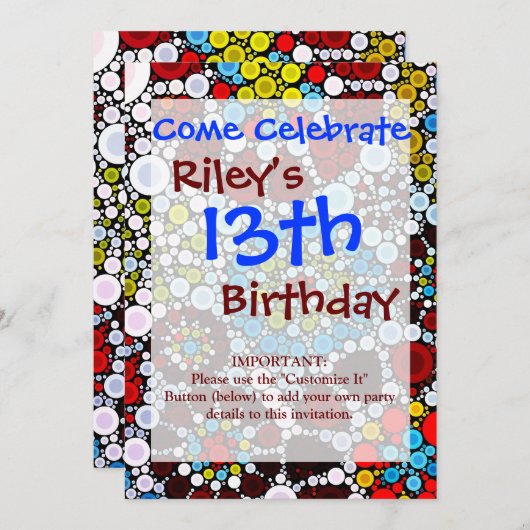 Kleurrijke bloemmozaïekcirkels - ontwerp kaart (Voorkant / Achterkant)