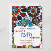 Kleurrijke bloemmozaïekcirkels - ontwerp kaart (Voorkant)