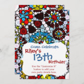 Kleurrijke bloemmozaïekcirkels - ontwerp kaart (Voorkant / Achterkant)